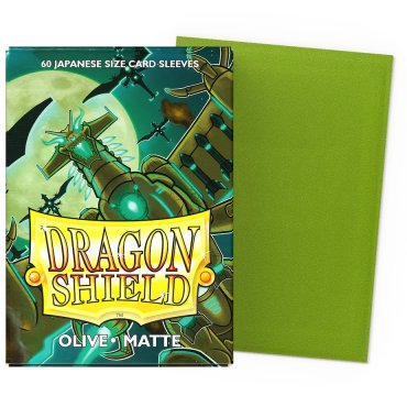 60 pochettes matte format japonais olive dragon shield 