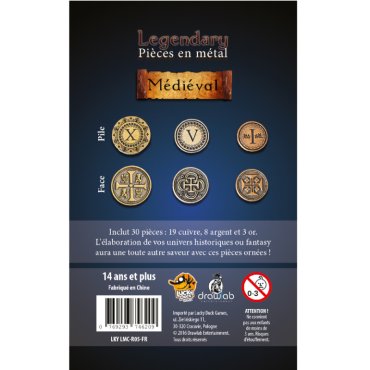 legendary metal coins medieval boite de jeu 