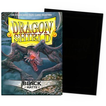 100 pochettes matte format standard black dragon shield 