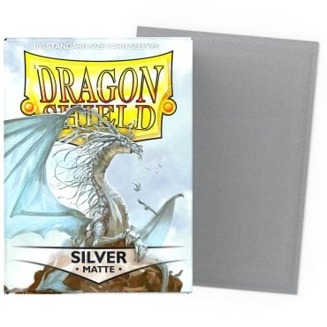 100 pochettes matte format standard silver dragon shield at 11008 