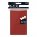 100 pochettes Pro-Matte Format Standard Red - Ultra Pro